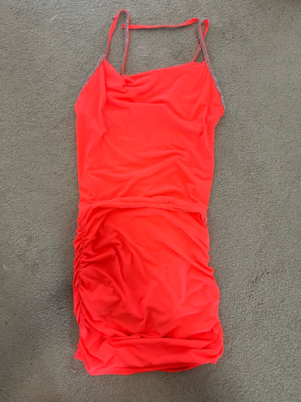 Caribbean Queen Coral Diamond Backless Dress